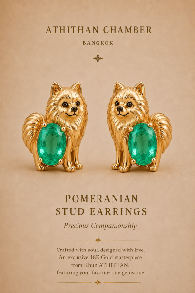 POMERANIAN LOYAL STUD EARRINGS