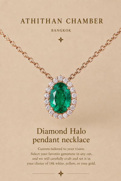 DIAMOND HALO PENDANT NECKLACE