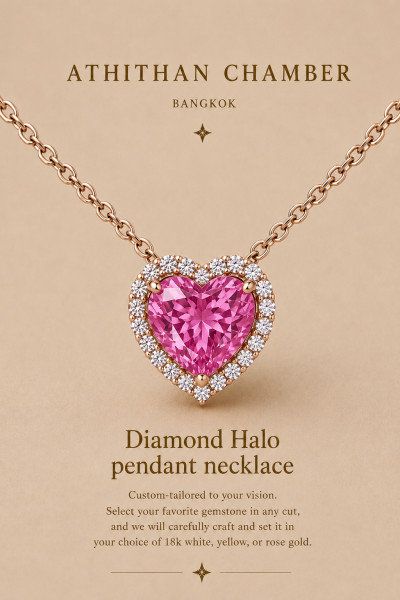 DIAMOND HALO PENDANT NECKLACE