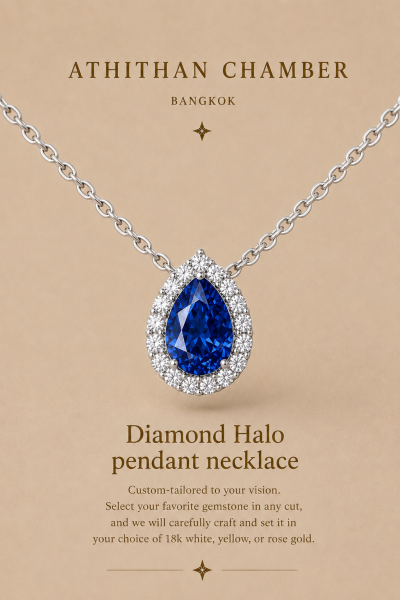 DIAMOND HALO PENDANT NECKLACE