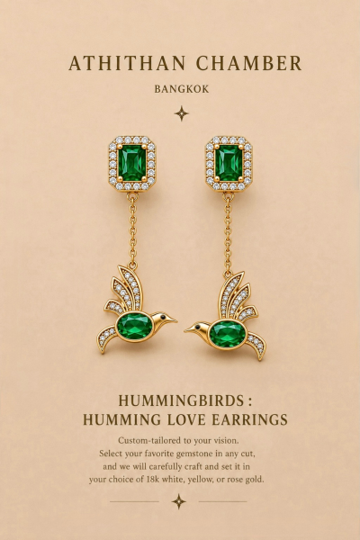 HUMMINGBIRDS : HUMMING LOVE EARRINGS