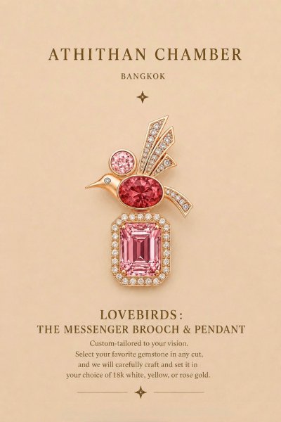 LOVEBIRDS : THE MESSENGER BROOCH & PENDANT
