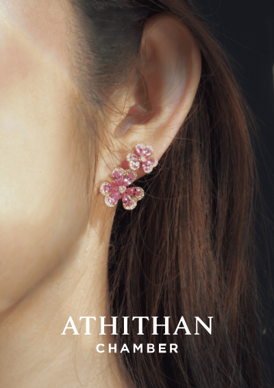 PRETTY PANSY Padparadscha Sapphire Earring