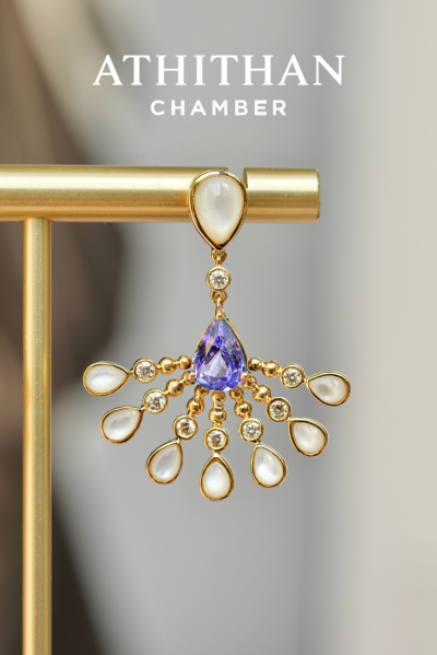 TANZANITE & Mother of Pearl  Earrings