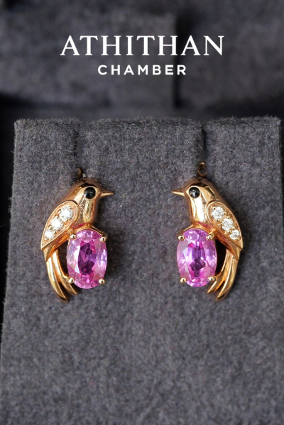 THE JEWEL KEEPER Pink Sapphire Earrings