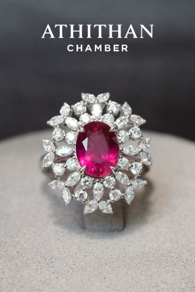 IMPERIAL STAR  Burma NO-HEAT Ruby Ring