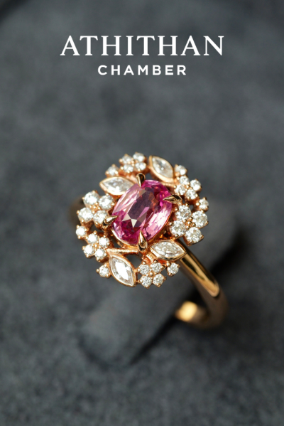 FLOWER PASSAGE Padparadscha Sapphire Ring