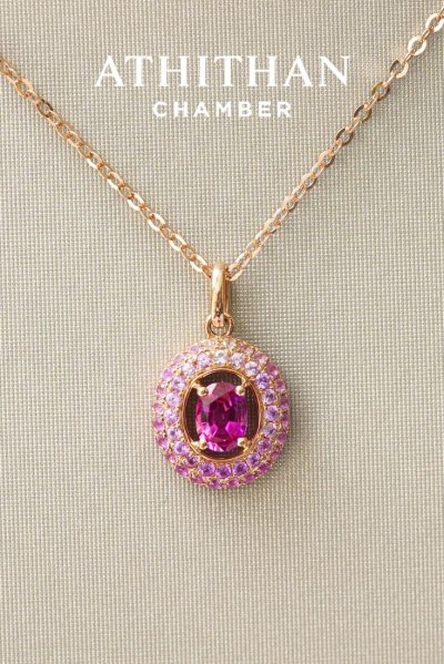 VIVID HALO - Ruby Pendant Necklace