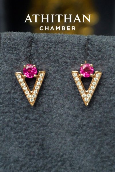 Velvet Angle - Ruby Earrings