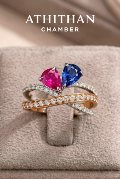 RUBY BURMA & ROYAL BLUE Sapphire Ring