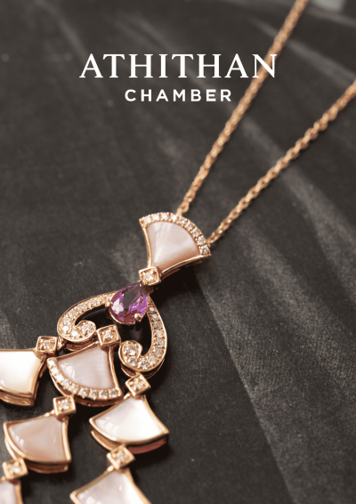 Purple (Lavender)  Sapphire & Mother of Pearl Necklace