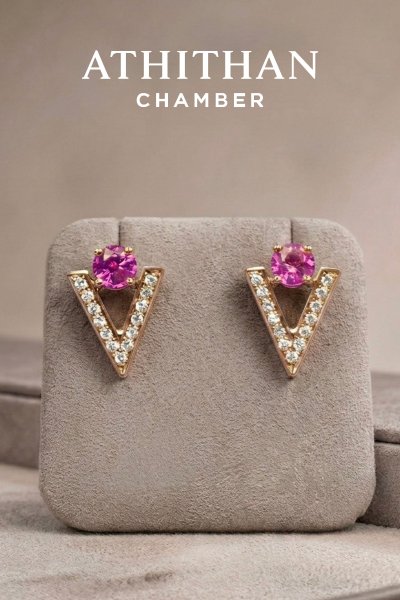 Velvet Angle - Ruby Earrings