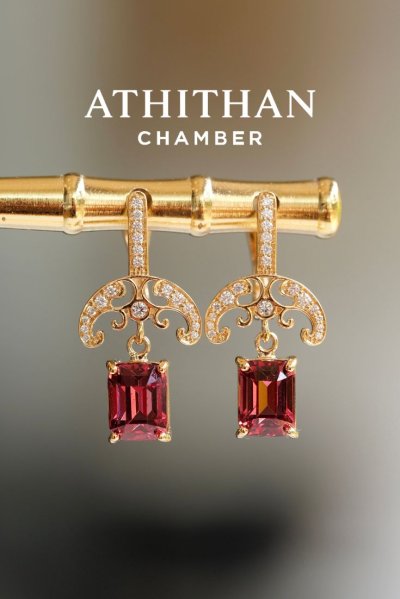 THE JEWELLED HARMONY Red Garnet Earrings