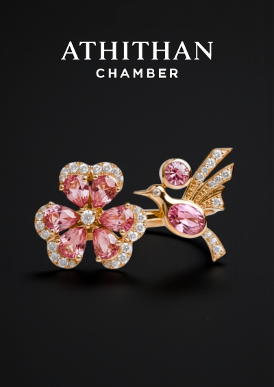 PANSY LOVEBIRDS Padparadscha Sapphire Ring PANSY LOVEBIRDS Padparadscha Sapphire Ring