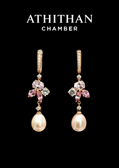 ROSY GLOW Padparadscha Sapphire Earring