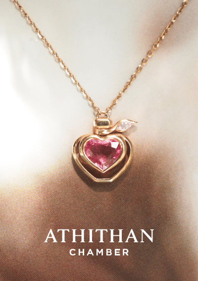 HEARTFELT SECRET Padparadscha Sapphire Pendant Necklece