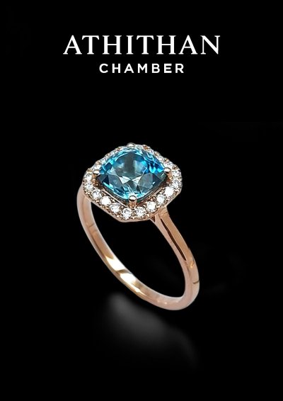 Blue Zircon Ring