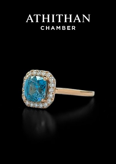 Blue Zircon Ring