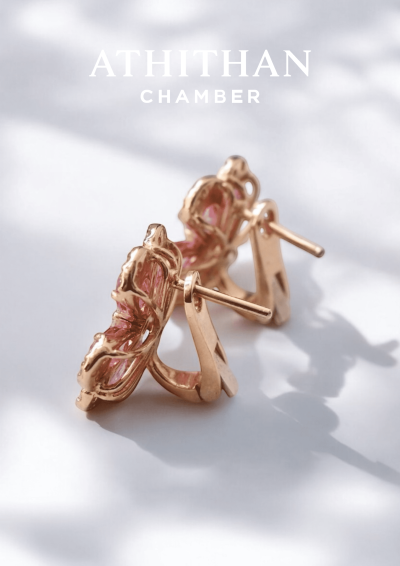 PRETTY PANSY Padparadscha Sapphire Earring