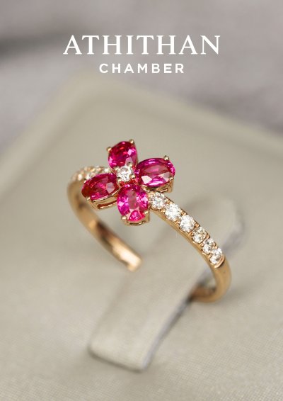 RUBY Flower Ring