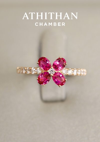 RUBY Flower Ring