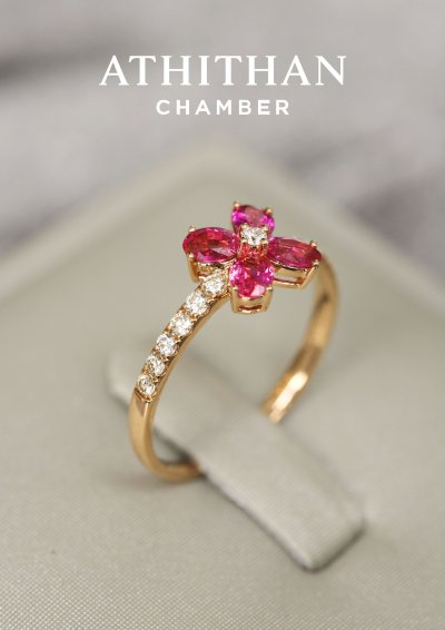 RUBY Flower Ring