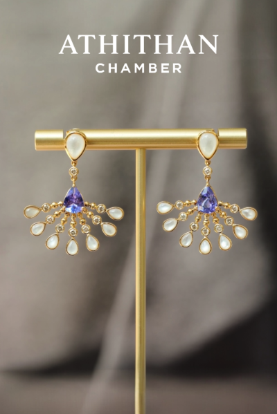TANZANITE & Mother of Pearl  Earrings