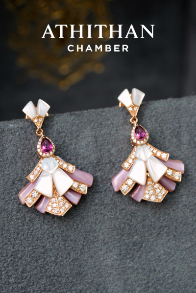 ROSALINE FAN - Garnet, Mother of Pearl Pendant (Pre-order 45 days)