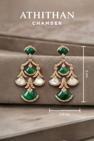 Malachite & Mother of Pearl Earrings (พรีออเดอร์ 45 วัน)