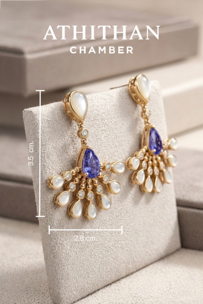 TANZANITE & Mother of Pearl Earrings