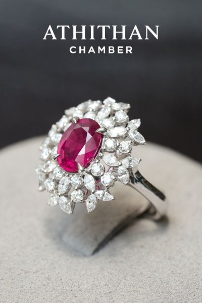 IMPERIAL STAR  Burma NO-HEAT Ruby Ring