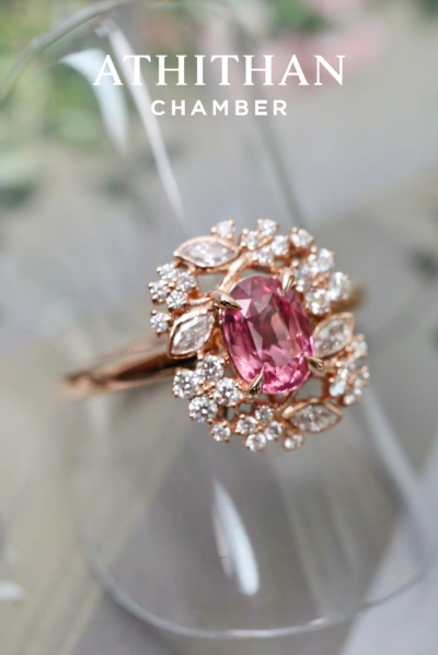 FLOWER PASSAGE Padparadscha Sapphire Ring