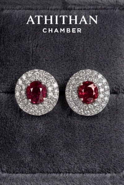 Magnificent NO-HEAT Natural BURMA RUBY Earrings