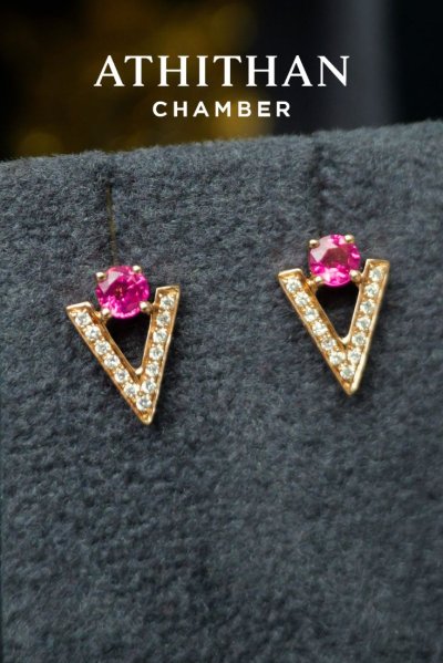 Velvet Angle - Ruby Earrings