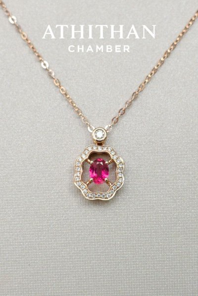 ORIENTAL FRAME -  Ruby Necklace