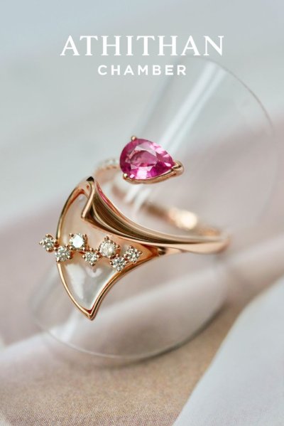 LOVE & BEST WISHES Padparadscha Sapphire Ring