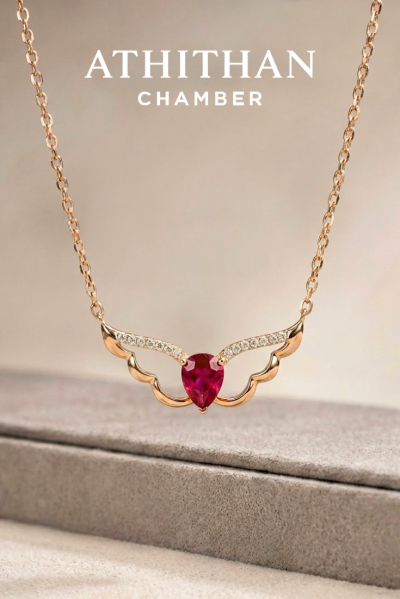 WINGS OF MUSE - Ruby Pendant Necklace