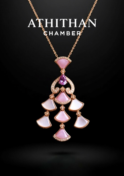 Purple (Lavender)  Sapphire & Mother of Pearl Necklace