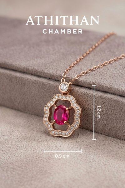 ORIENTAL FRAME -  Ruby Necklace