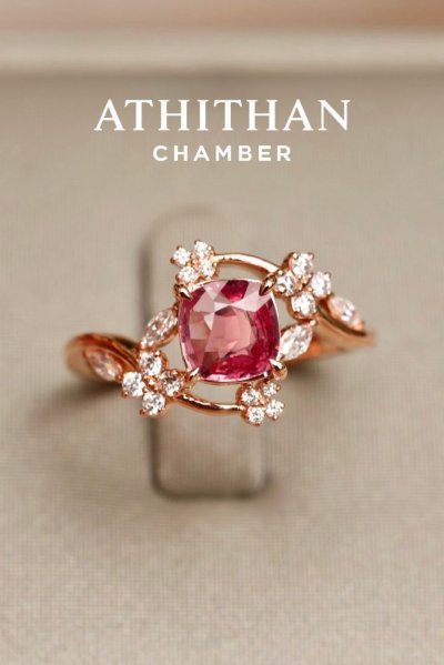 VINE JEWEL Padparadscha Sapphire Ring