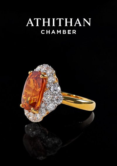 Yellow-Orange Sapphire Ring