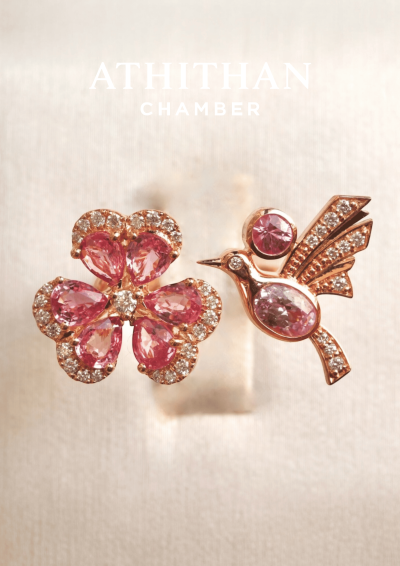 PANSY LOVEBIRDS Padparadscha Sapphire Ring