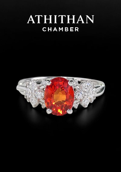 Orange Sapphire Ring