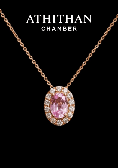 Padparadscha Sapphire Pendant Necklece Padparadscha Sapphire Pendant Necklece