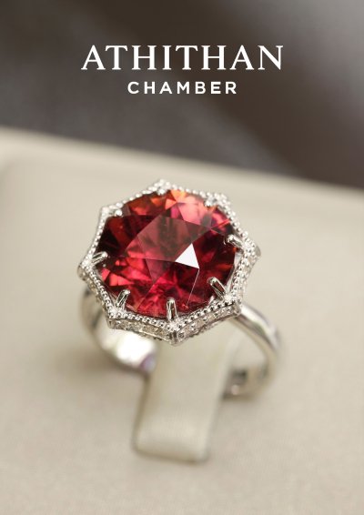 Purple-Orange Tourmaline Ring