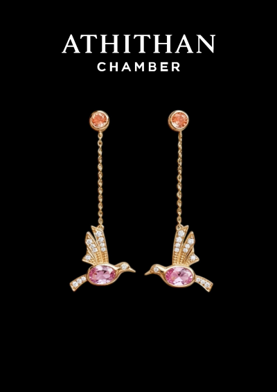 LOVEBIRDS Padparadscha Sapphire Earring LOVEBIRDS Padparadscha Sapphire Earring