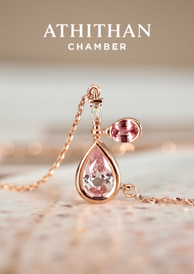 BEAUTY POTION Padparadscha Sapphire Pendant Necklece BEAUTY POTION Padparadscha Sapphire Pendant Necklece