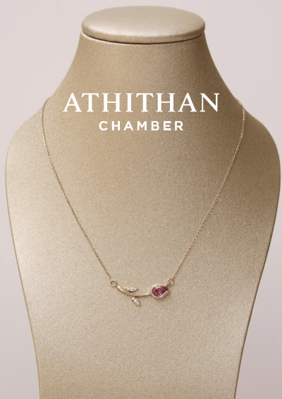 ETERNAL TULIP Padparadscha Sapphire Pendant Necklece