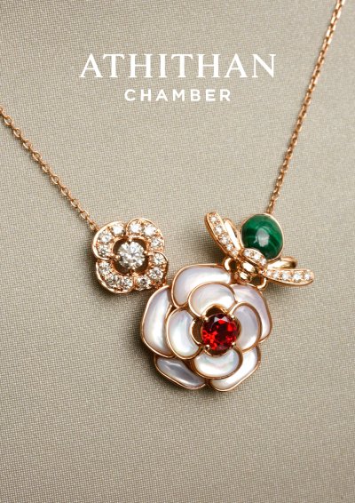 Garnet & Malachite & Mother of Pearl Necklace