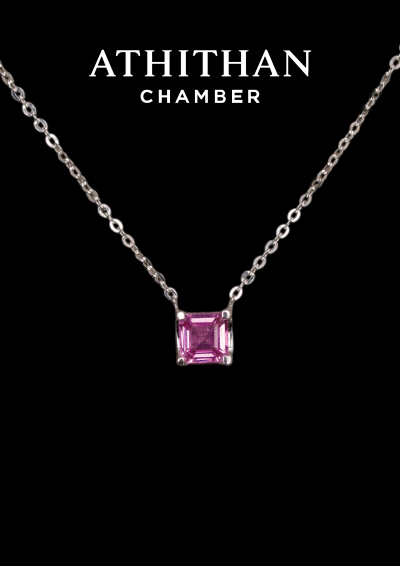Pink Sapphire Pendant Necklace